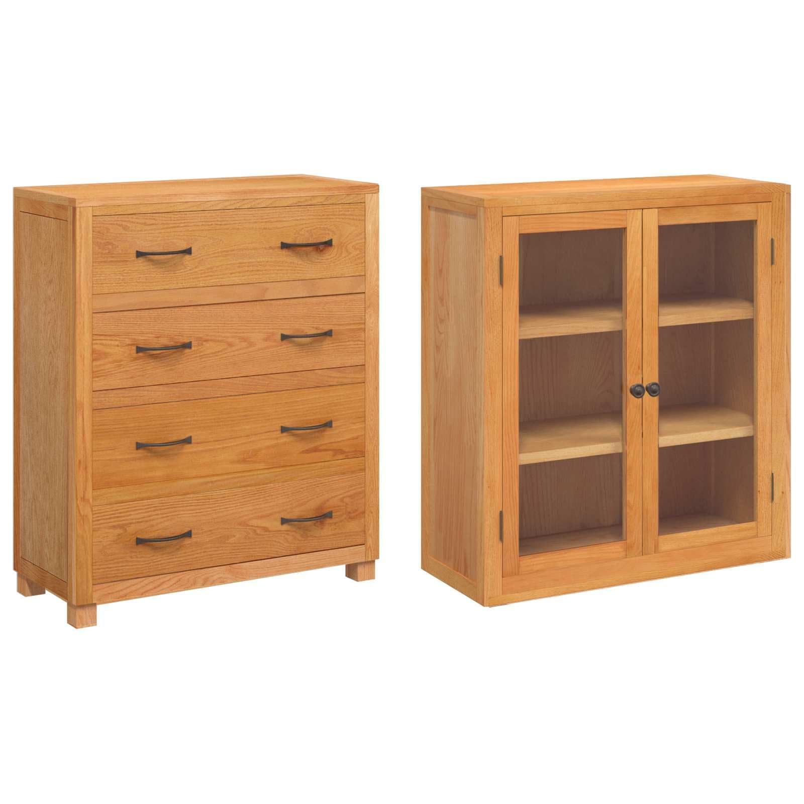 2-teiliges Möbel-Set aus Eichenholz 80 x 35 x 185 cm