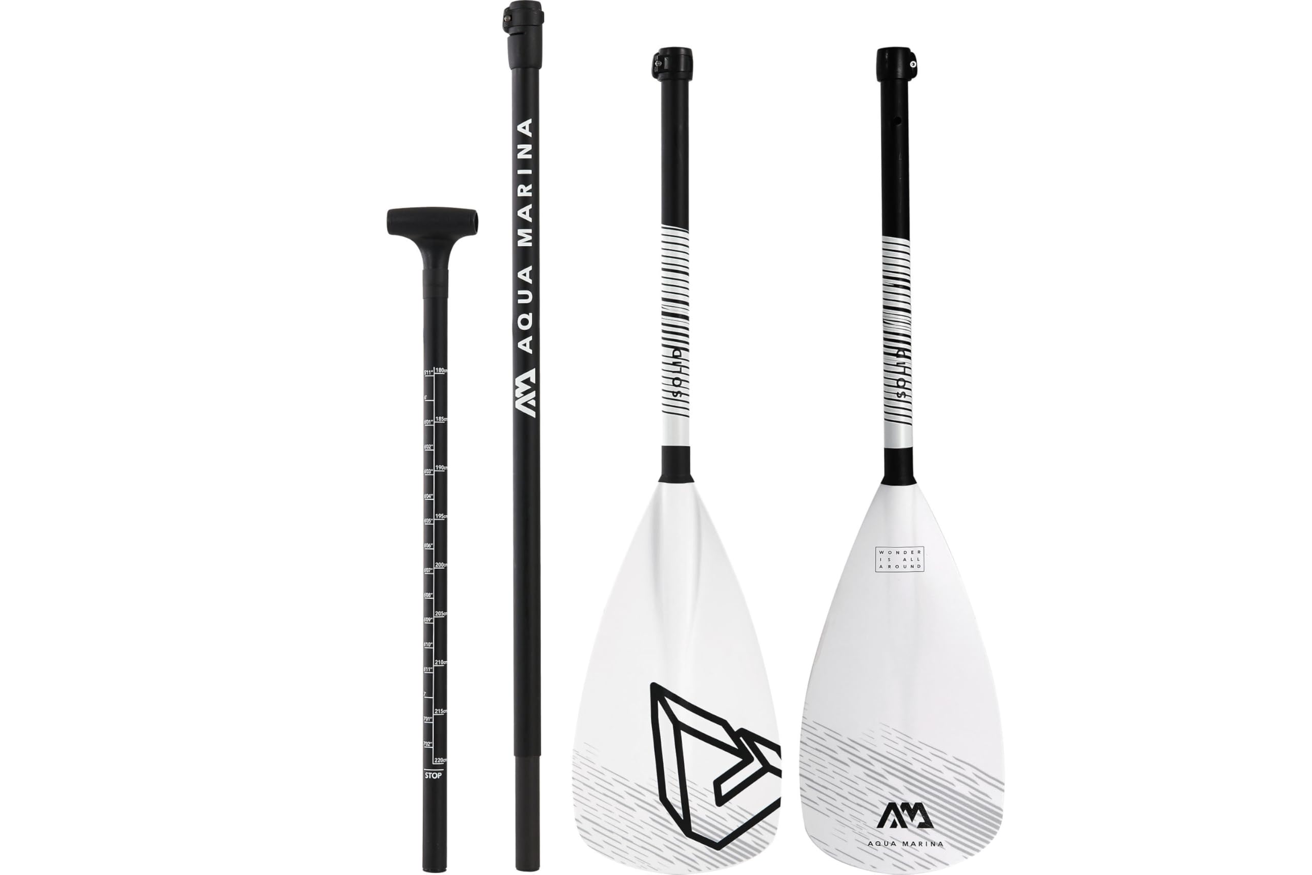 Aqua Marina Solid Adjustable Fiberglass Inflatable Stand Up Paddle, White