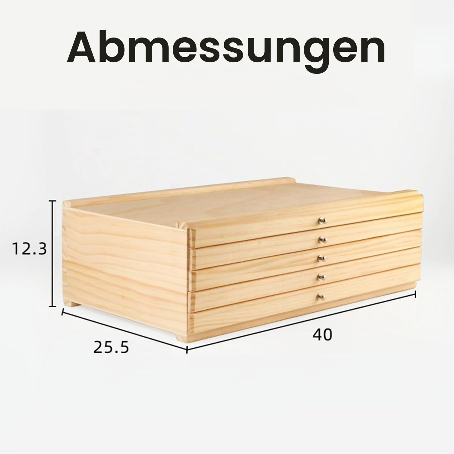 5 Schublade Holz Künstler Supply Aufbewahrungsbox,Holz Künstler Malkoffer Supply Storage Box 40x26x12.3 cm Für Pastellstifte,Bleistifte,Stifte,Marker,Pinsel,5 Schubladen,Tragbar
