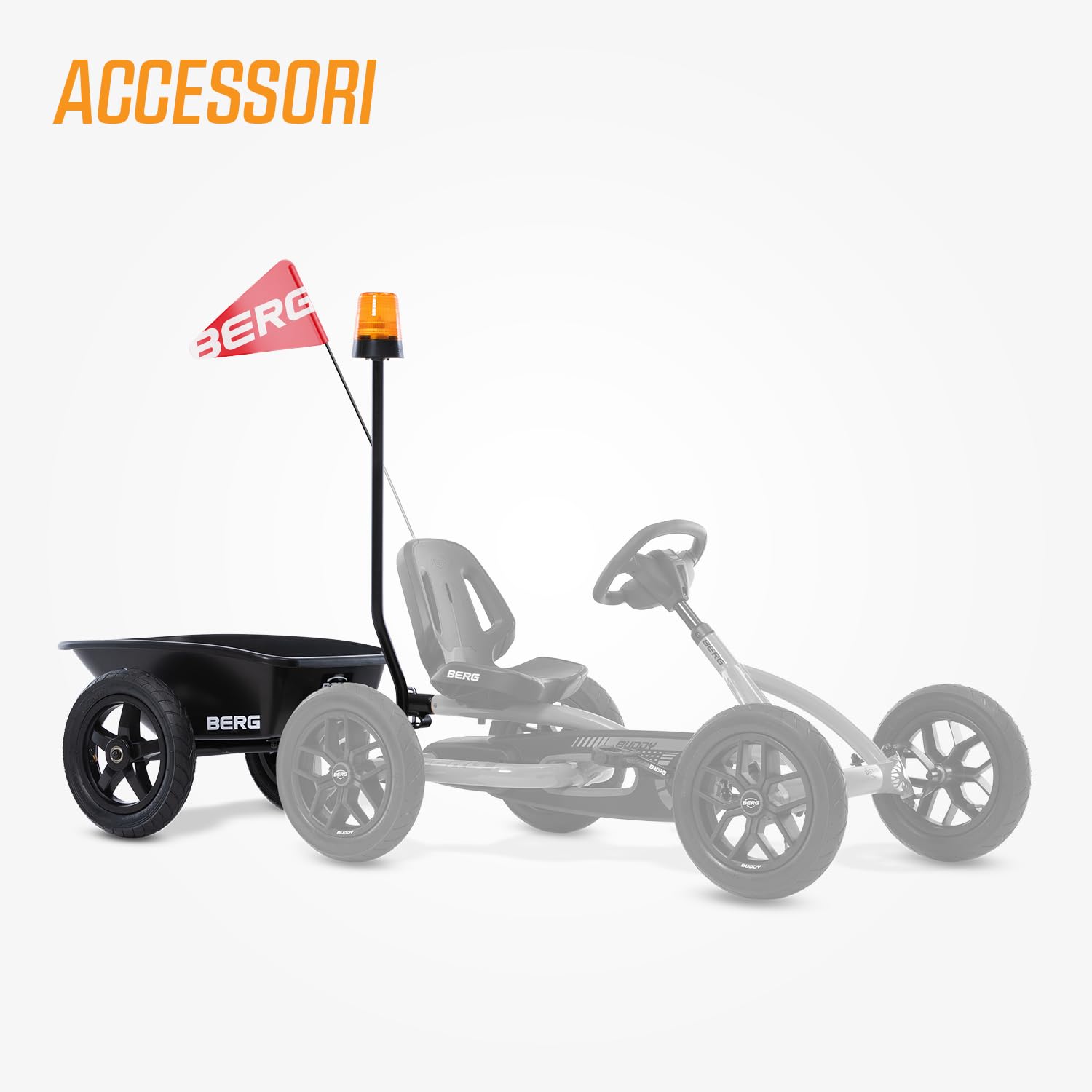BERG Karting Buddy B-Orange | Kart a Pedali, Go-Kart, Sedile Regolabile, Ruote Gonfiabili, Kart a Pedali per Bambino, Bici e Veicolo per Bambini 3-8 Anni