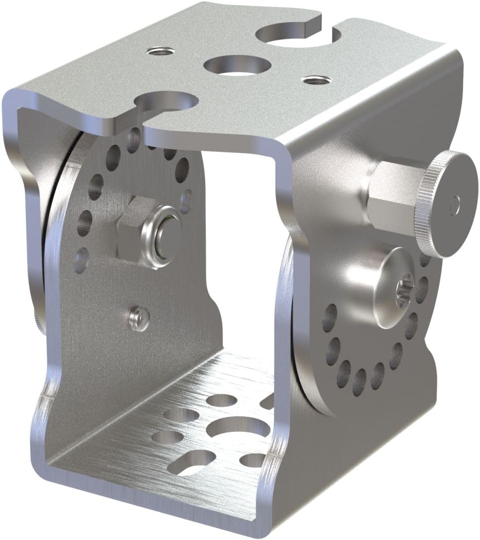 Stainless Steel Folding Antenna Mount Bracket LED Fog Light Mounting Fits Crossbars and Platforms, Folding Aerial Bracket for Flags CB Radio Antenna & More