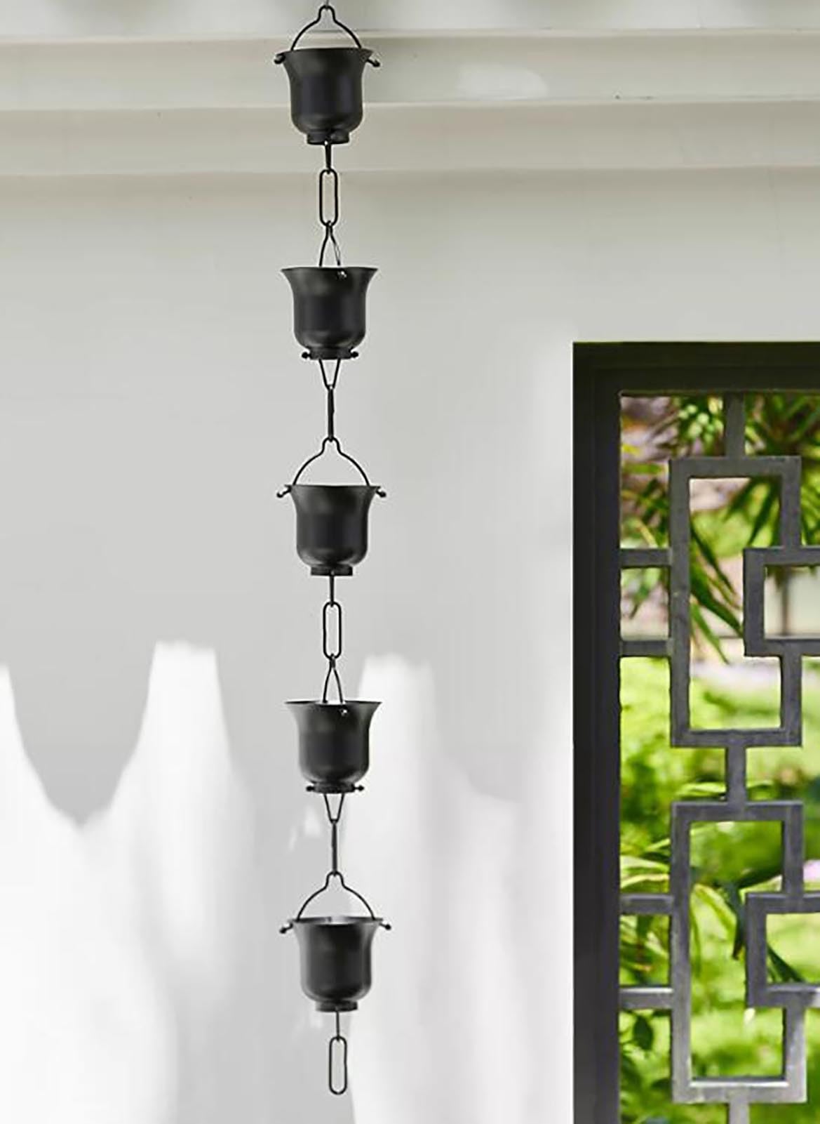 chaîne de Pluie, Temple Eaves Drainage Aluminium Decorative to Replace Gutter downspouts(240cm (8ft))