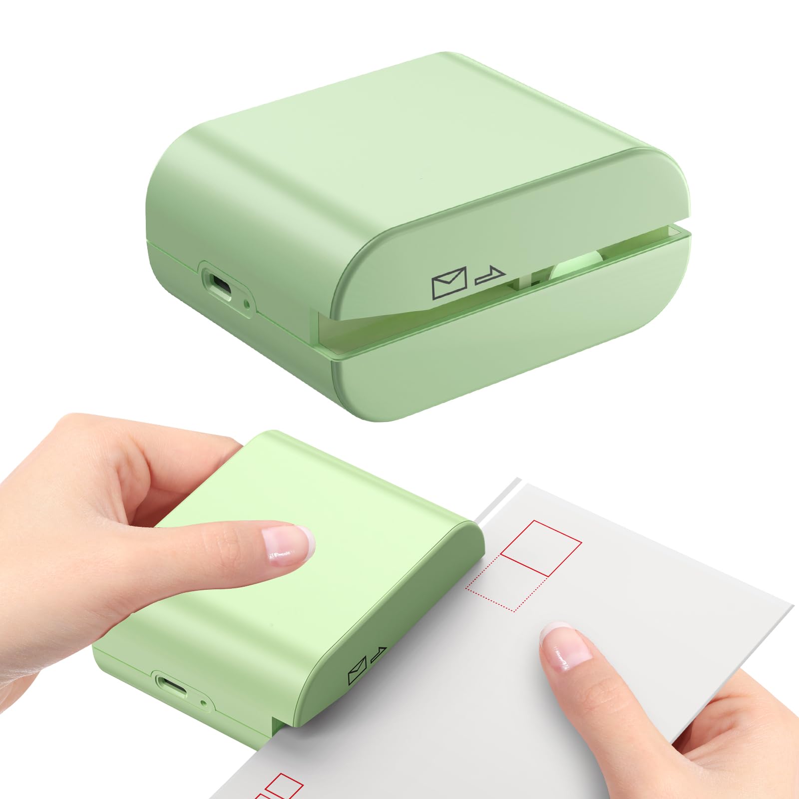 Abrecartas eléctrico recargable, cortadora automática de sobres, abridor de correo eléctrico para manejo universal de correo (verde saga)