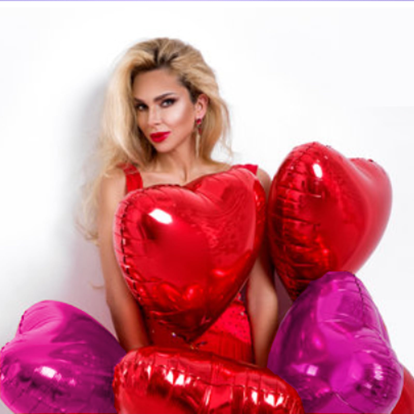 GOGOLAN 30 Pcs 18 In Red Heart Balloons and 1Pcs 40 In Linked LOVE Foil Balloon for Romantic Valentines Day Decorations (pearl red/rose purple/pearl pink) - Image 3