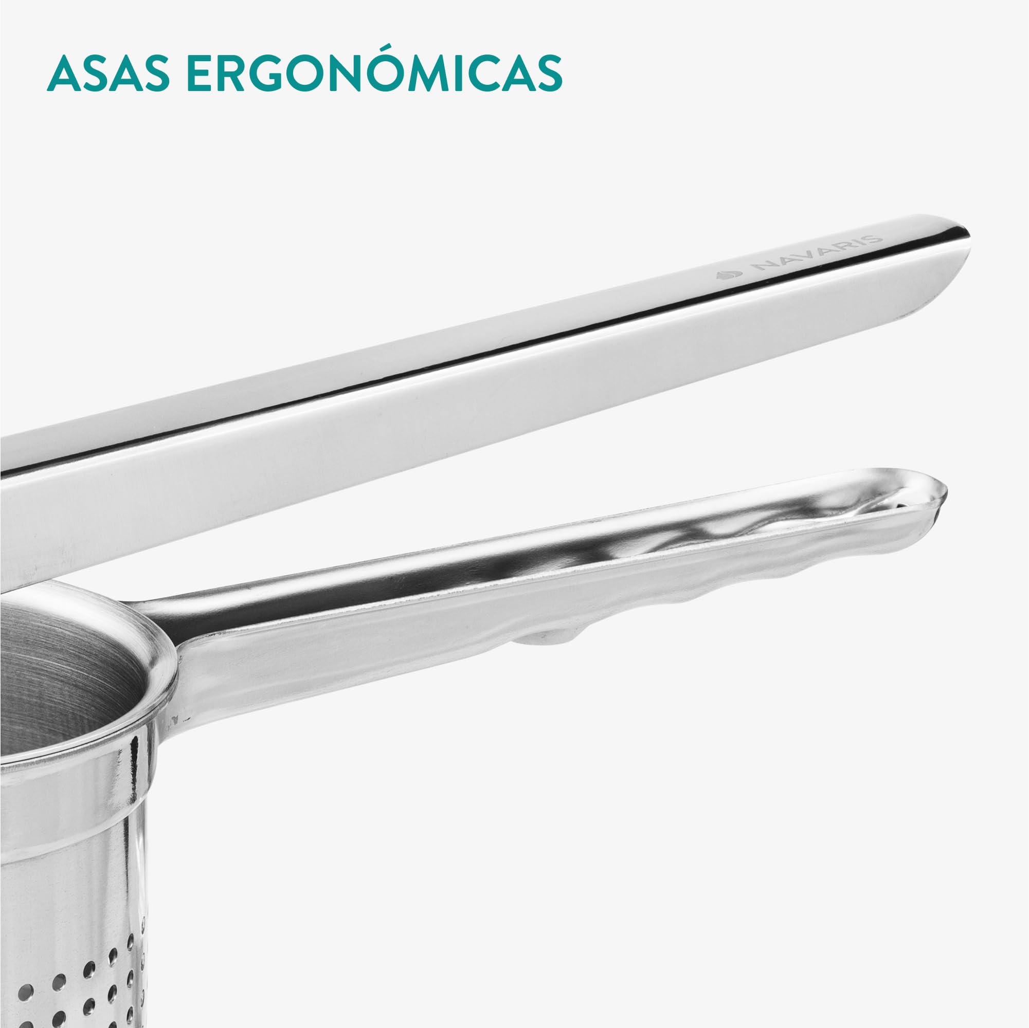 Navaris Pasapurés de acero inoxidable con tres discos incluidos - Colador profesional de cocina de Ø 30 CM - Para puré de patatas o potas para bebés