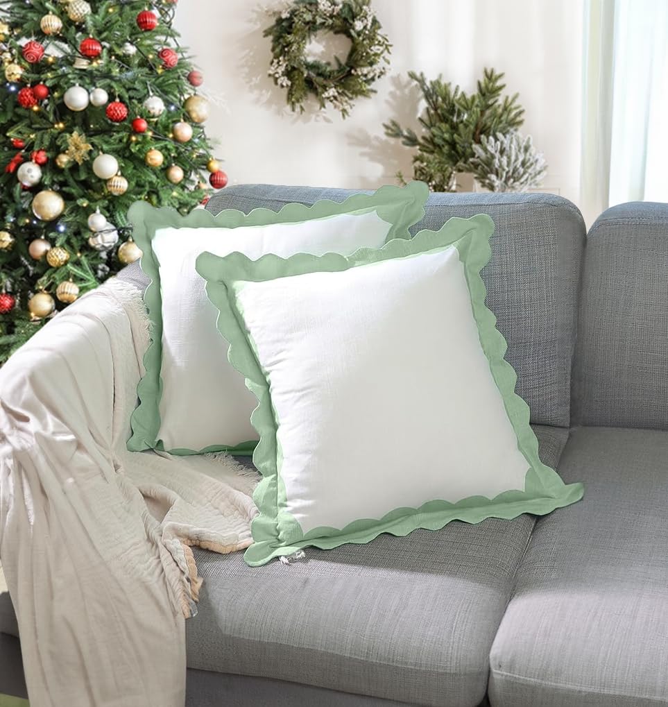 Folkulture Throw Pillow Covers 18x18 Set of 2 Boho Throw Pillows for Couch Pillows for Living Room, Decorative Pillow Covers, Outdoor Pillow Covers,