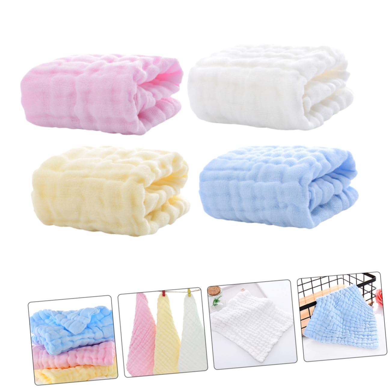 BESTonZON 16 Pezzi Asciugamano Cotone Salvietta Assorbente Panni Per Rutto Asciugamano Asciugamano Sudore Bambino Salvietta Asciugamani Per Bambini Salviette Per Bambini Neonato