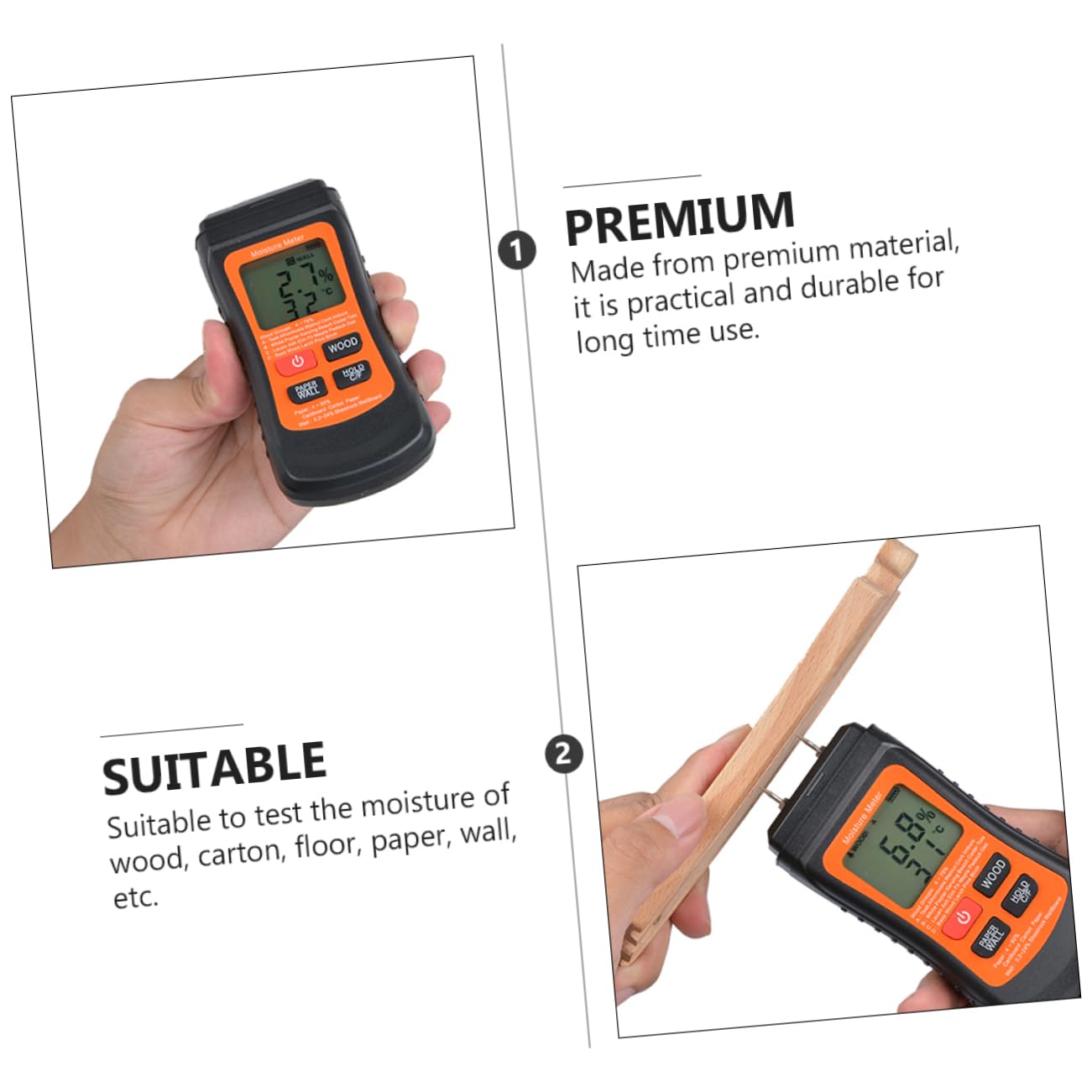 HEALEEP Wood Moisture Meter Tester Paper Humidity Detector Timber Damp Detector Wall Moisture Meter Wood
