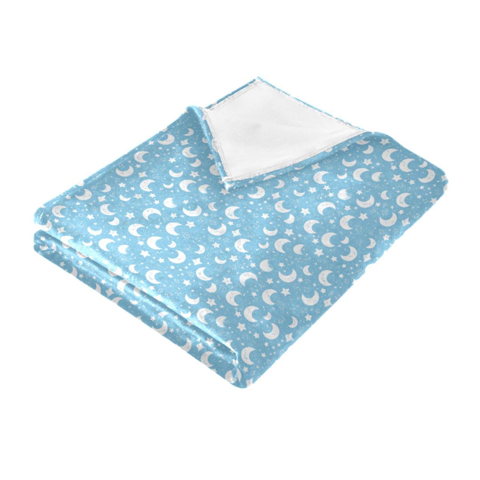 Couverture bleu bohème jeté de lit et grand plaid canapé 152x228cm