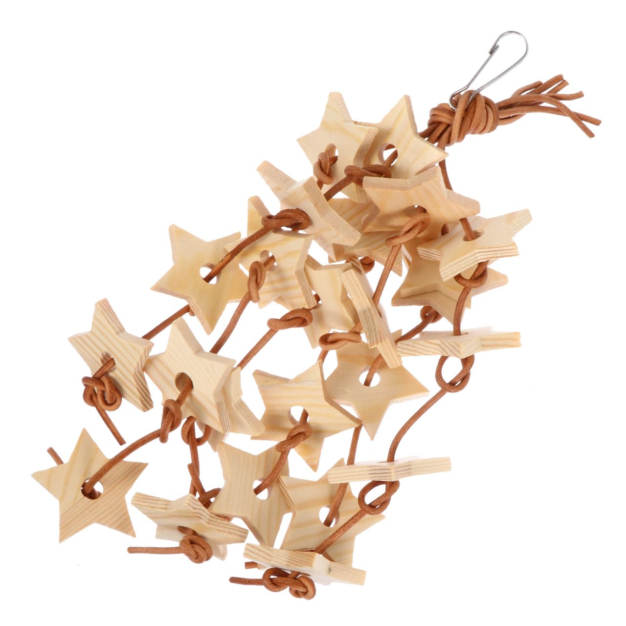 SEWOART 1pc Wooden Bird Chewing Toy Star for Cage Hanging for Parrots and Birds Grinding and Biting Fun