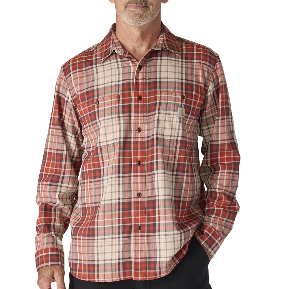 Carhartt Men’s Rugged Flex Relaxed Fit Lightweight Long-Sleeve Plaid Shirt
