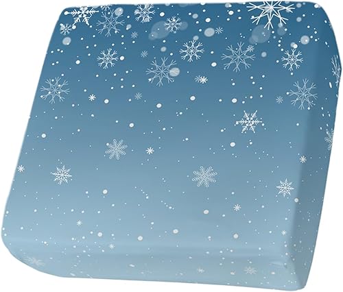Wowouhiya Fundas de cojĂn para sofá con diseño de copos de nieve de Navidad, color azul degradado, funda elástica para sofá con parte inferior Wowouhiya Fundas de cojĂn para sofá con diseño de copos de nieve de Navidad, color azul degradado, funda elástica para sofá con parte inferior