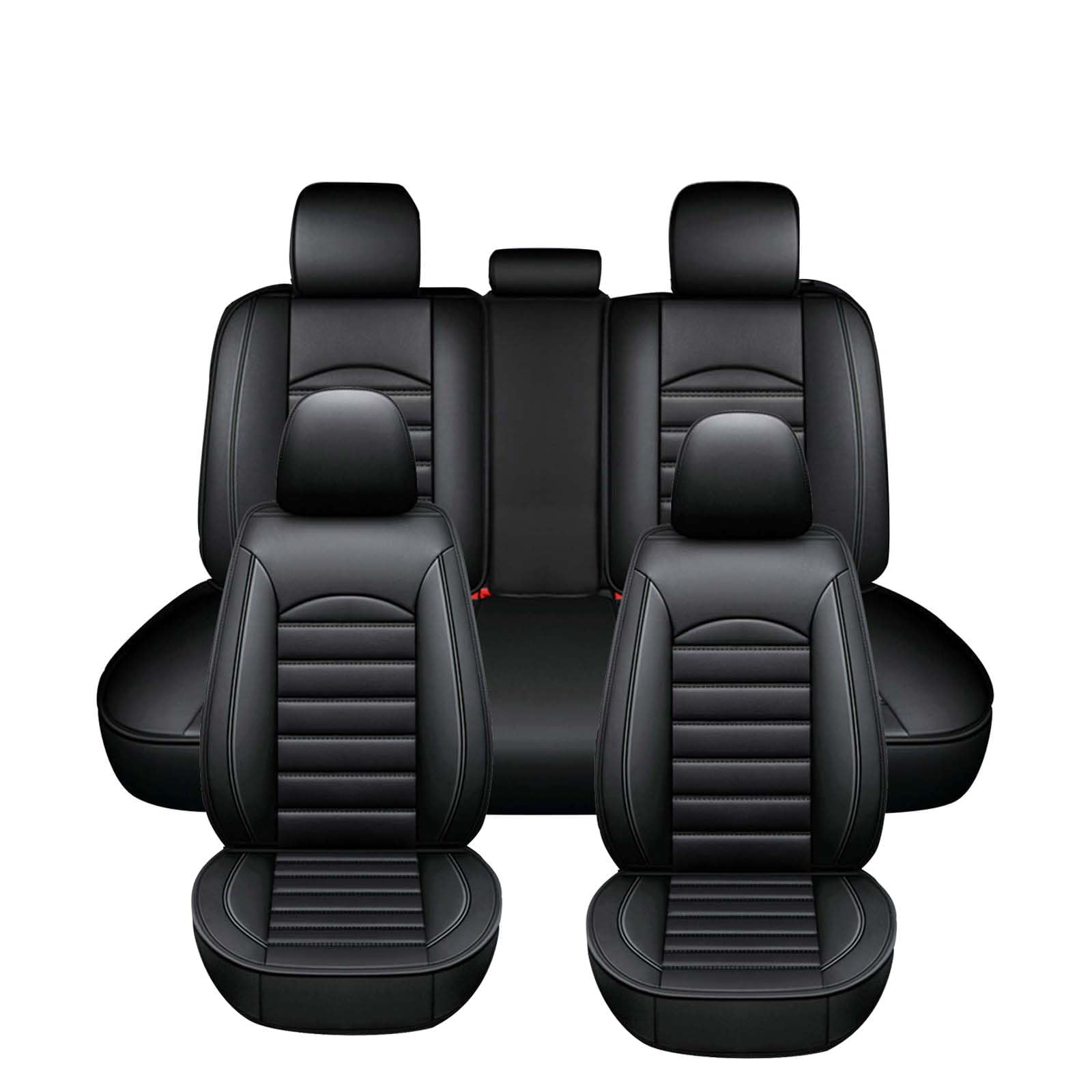 Car Seat Covers for Nissan Patrol GR Y61 1997-2026, Front Rear Protectors Waterproof Breathable Wear-Resistant Full Set Seat Protectors Airbag Compatible,A/Black