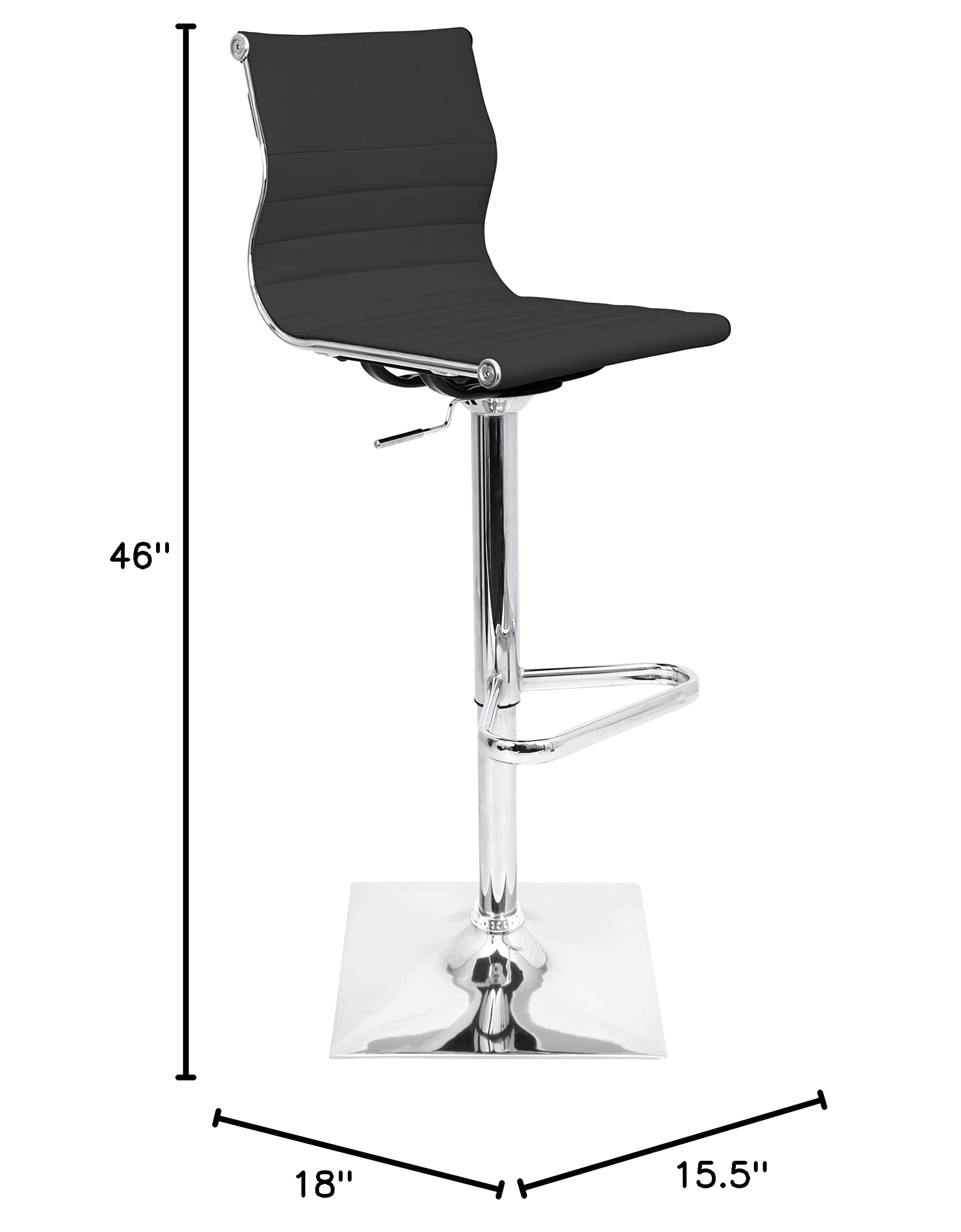 Lumisource Masters Contemporary Adjustable Barstool With Swivel In