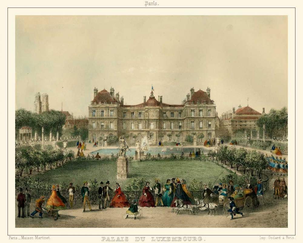 Feeling at home KUNSTDRUCK auf MATTE PAPIER 220gr Palais du Luxemburg Unknown - Landschaft horizontal Poster Landschaften Cityscapes Cityscap. Bild auf Papier cm_81_X_101