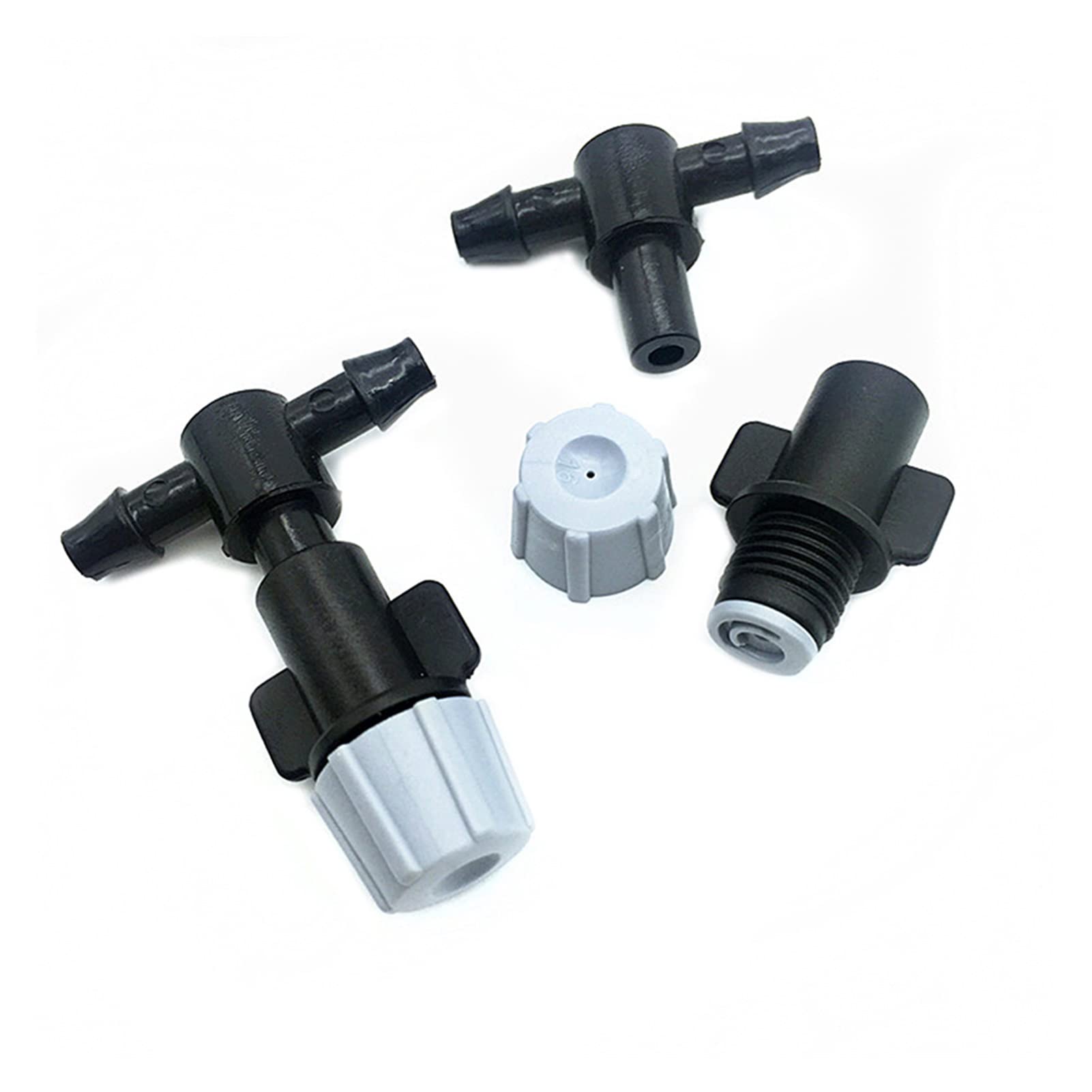 Buse d'atomisation, Buse de brumisation d'arrosage, Buse de Brouillard de Jardin Gris, Pulvérisateur à Pression, Irrigation Goutte à Goutte avec connecteur en T de 4/7 mm, Arroseurs d'arrosage Brume 2