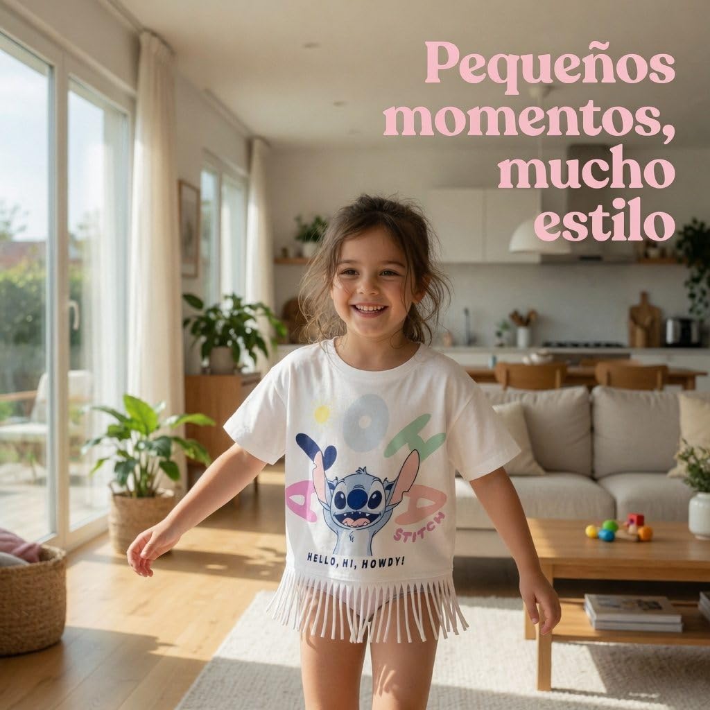 Camiseta Disney de Manga Corta para Niños y Niñas - Camiseta Infantil Disney Transpirable, Suave y Cómoda, 100% Algodón, Ropa para Verano, Uso Diario y Excursiones