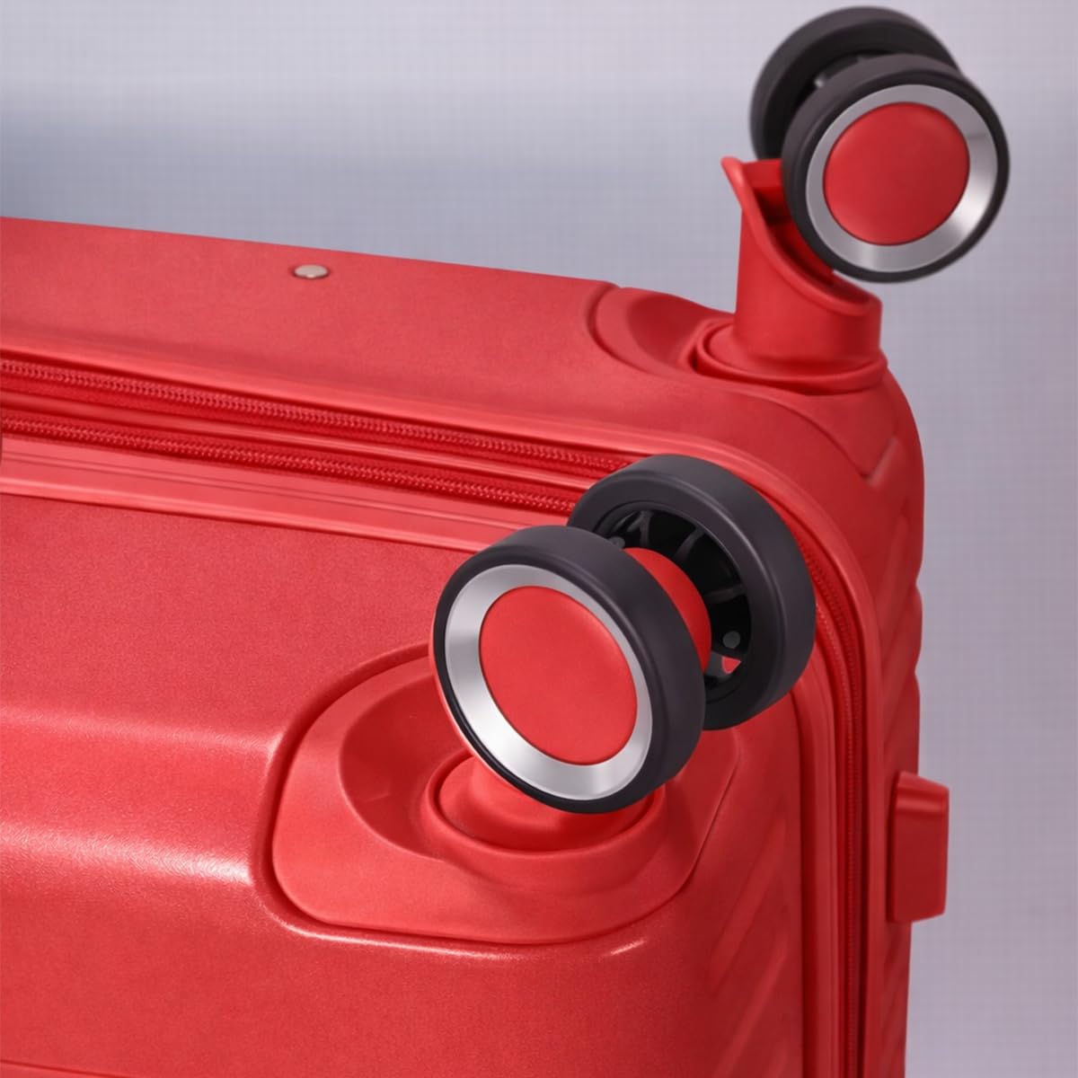 BENZI Juego de Maletas BZ5827R-60/50, 2 Piezas Rígidas Extensibles ABS y Neceser, Cabina 50 cm y Mediana 60 cm, 4 Ruedas Dobles, Cerradura de Combinación, Rojo