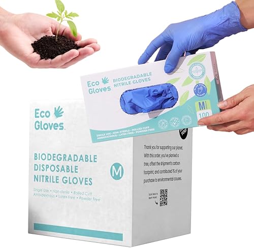 Miniatura 1 de Guantes desechables de nitrilo biodegradables ecológicos sin látex sin látex preparación de alimentos belleza tatuaje limpieza