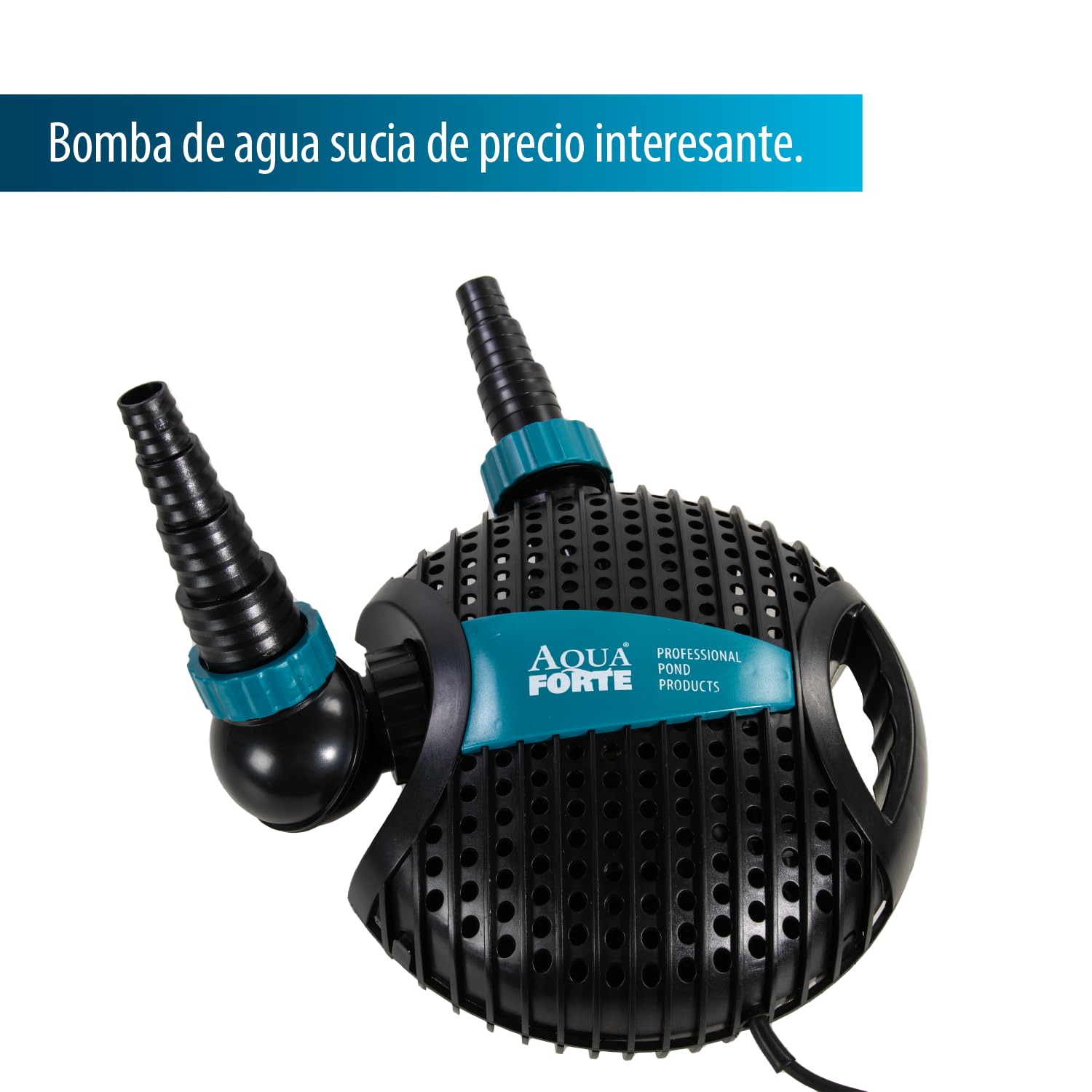 Bomba de estanque AquaForte O-18.000, 220 vatios, caudal máximo de 17,5 m3/hora, altura máxima de 6 m, longitud de cable de 10 m, motor asíncrono, bombea partículas de suciedad de hasta 6 mm
