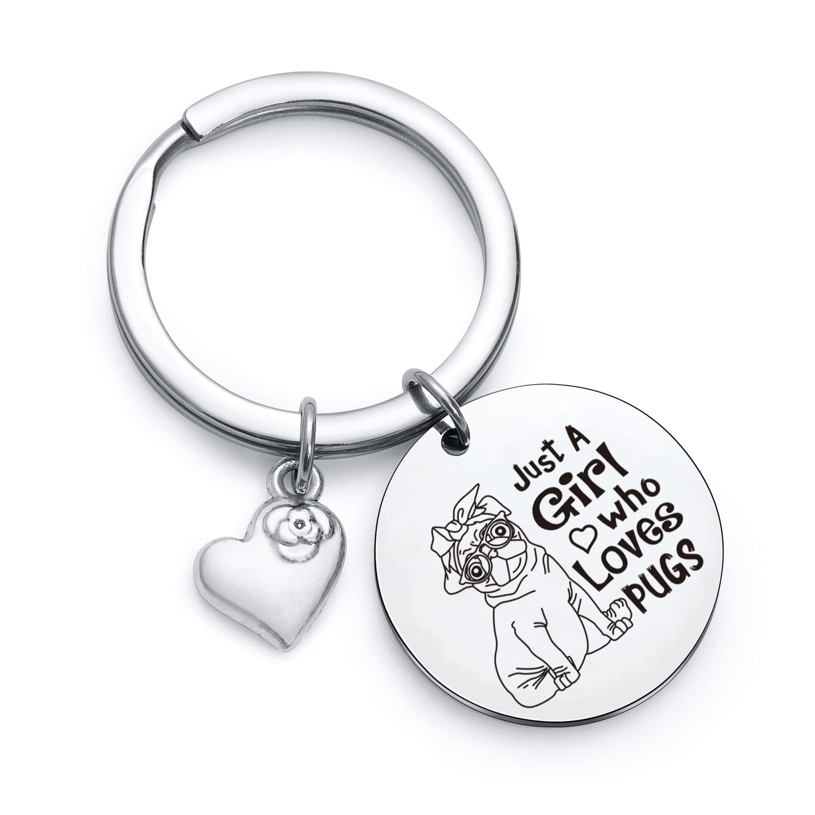 NothersRSZOTW Pug Lover Gift Pug Owner Gift Pug Mom Keychain Dog Mom Jewelry Veterinarian Jewelry Pug Gift