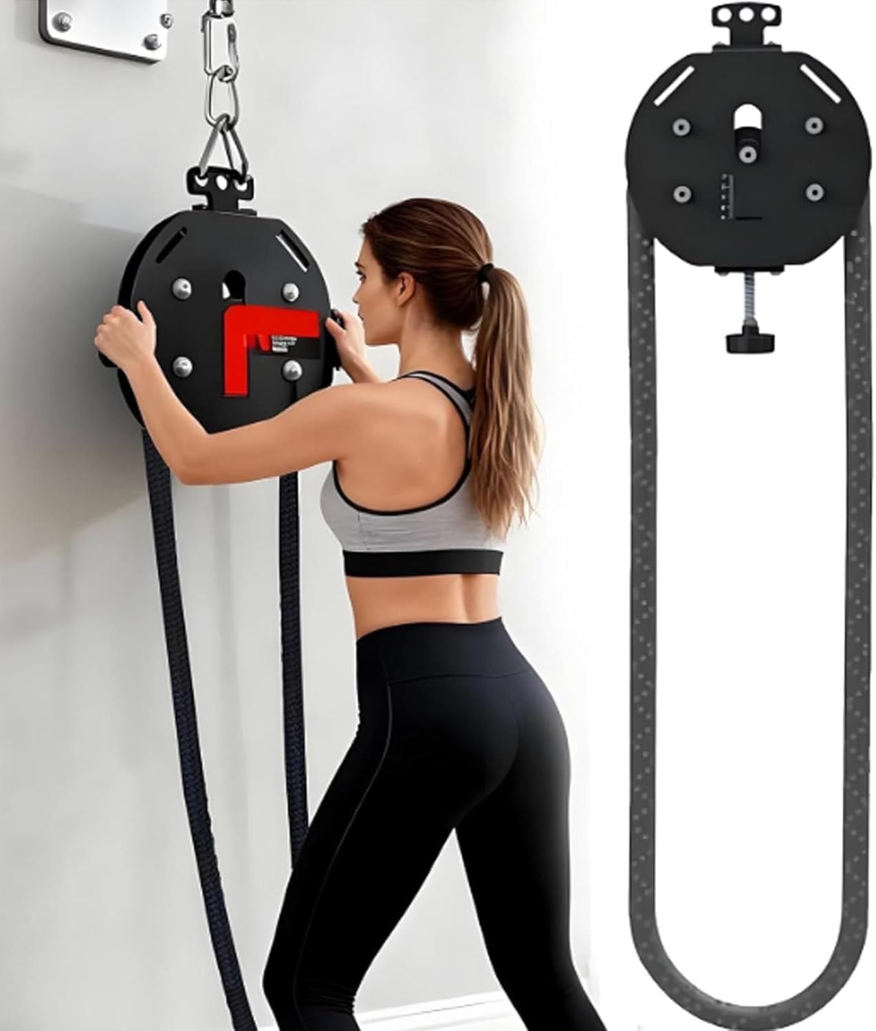 Endless Rope Trainer Machine, Resistance Trainer for Home Gym Pull Rope Machine, Cable Pulley System with Adjustable Resistance & Premium Nylon Rope Black