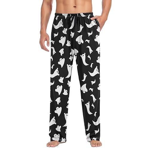 JHKKU Men's Pajama Pants Super Soft Sleep Lounge Pants Pjs Bottoms with Pockets - Color 01 - Small