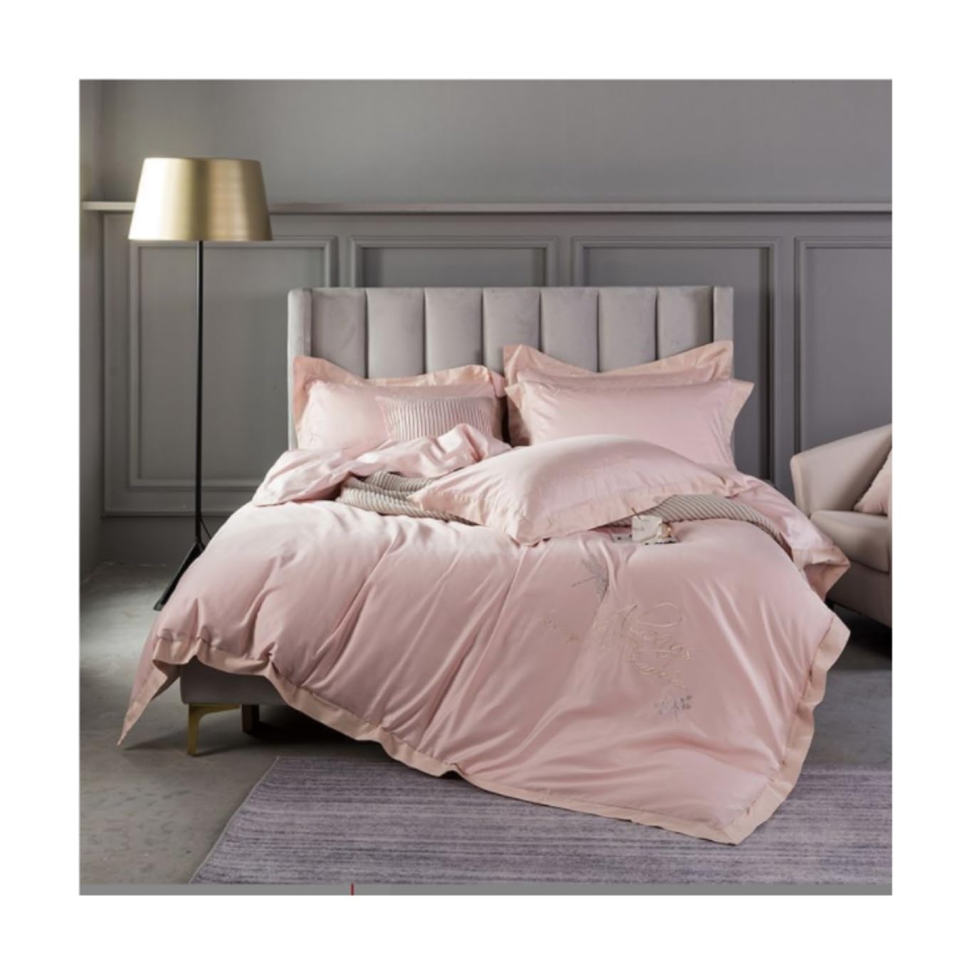 Parure de lit coton soyeux respirant et doux pour grand lit de 2 mètres