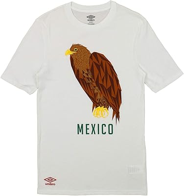 Umbro Mens Mexico Geo Graphic Tee White/Vermillion Size M
