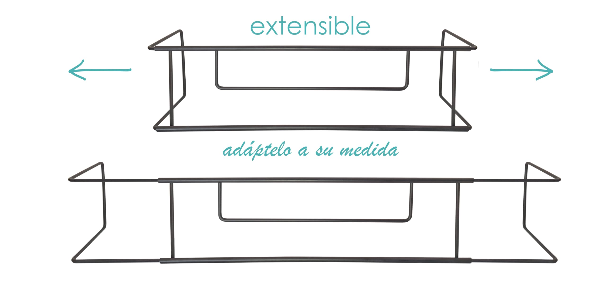 Balconcillo para Macetas, Portamacetas Ventana, Protector de macetas Ventana, Extensible 62-101 cm, Acero Lacado, Negro Mate | Incluye Tornillería