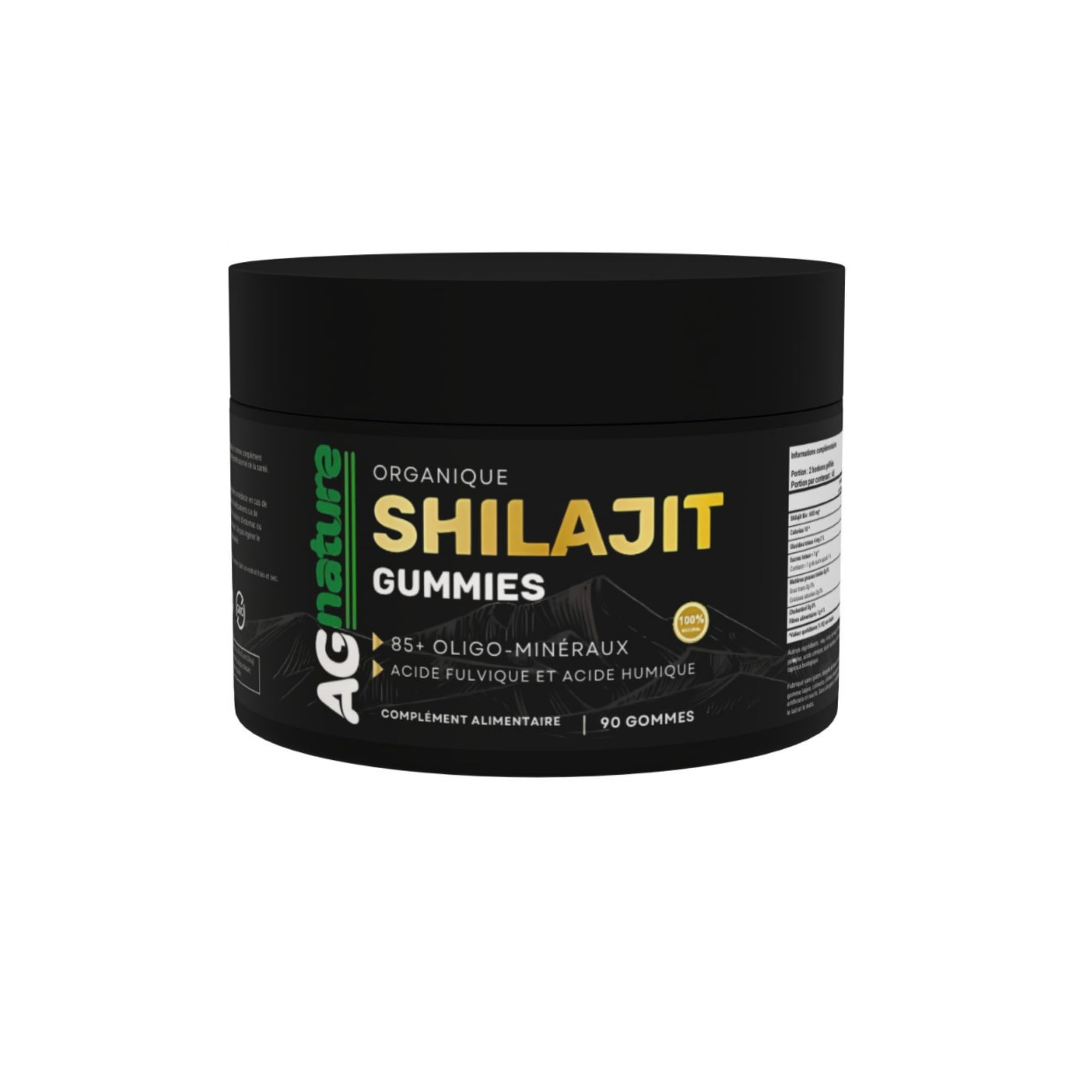 Shilajit Himalaya Original 90 Gummies - Complément Alimentaire Naturel avec +85 Minéraux et Acide Fulvique et Humique