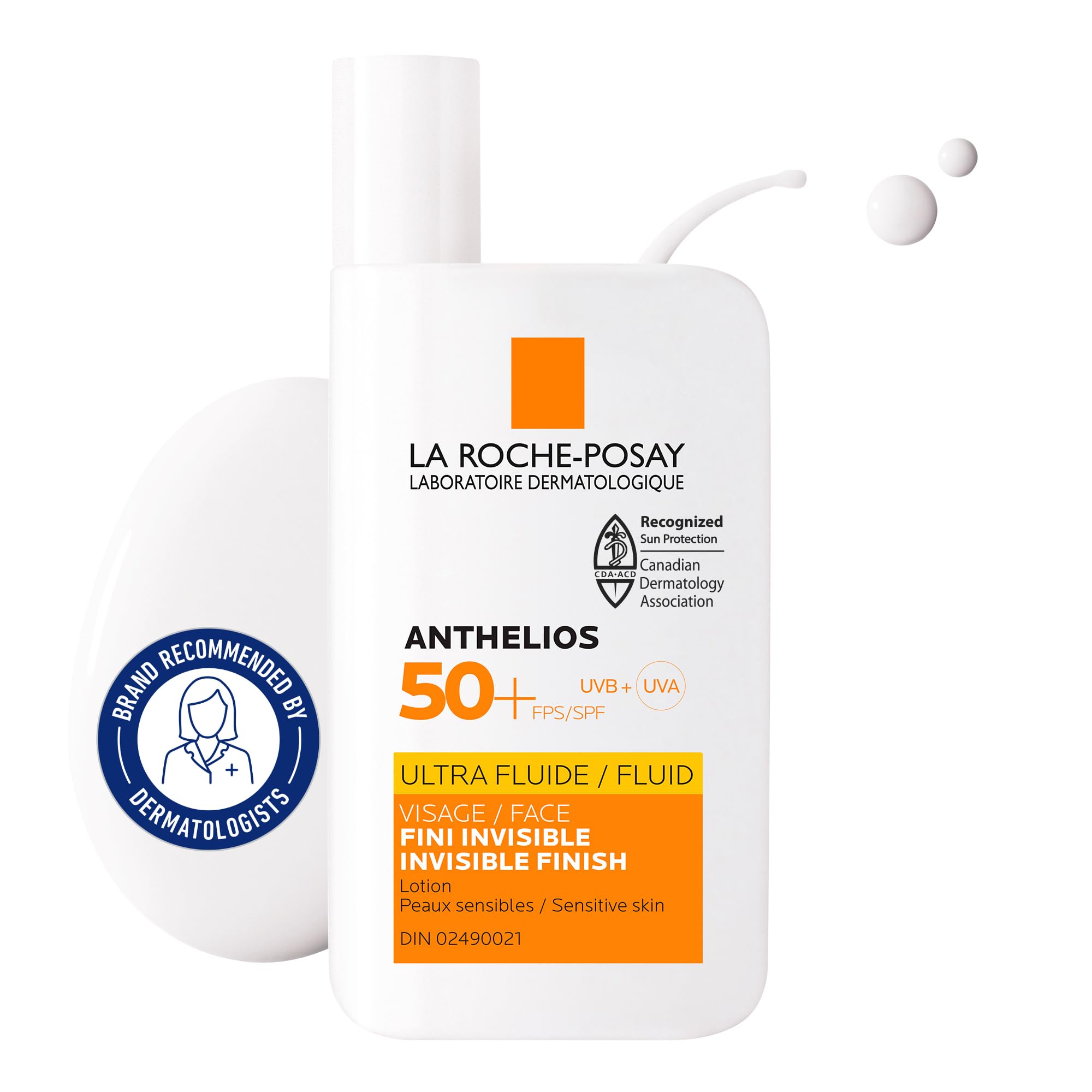 La Roche Posay Anthelios Ultra Fluid Face Sunscreen SPF 50+  High UVA UVB Protection  Invisible Matte Finish  Water & Sweat Resistant  Fragrance Free  Recommended by Dermatologists  50ml