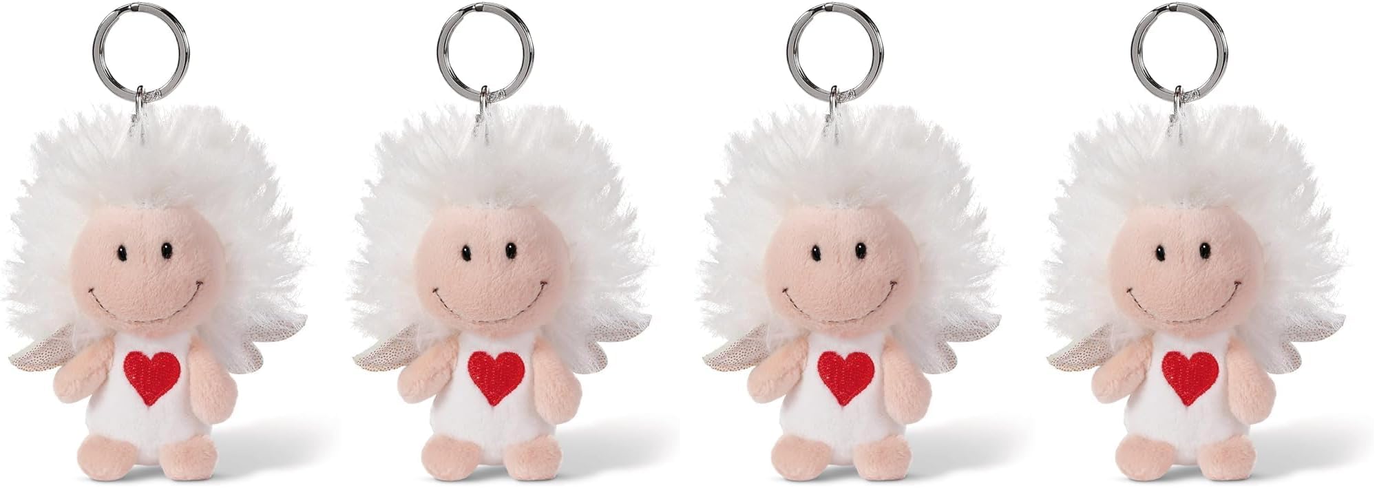 NICI Guardian Angel Keyring with Heart and Glitter Wings 7 cm - Lucky Charm Angel I Angel Keyring for Lanyard, Keychain & Key ring- 46121