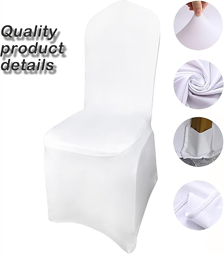 Miniatura 2 de Fundas de silla blancas para fiestas, fundas de silla de elastano elásticas para boda, universal, fundas de silla de comedor para bodas, patias,