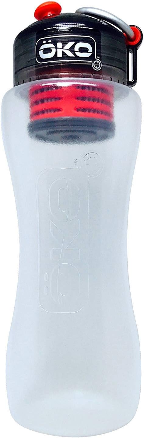 OKO H2O Advanced Filtration Medium (650 ml) Water Bottle with Level 2 Filter, Charcoal