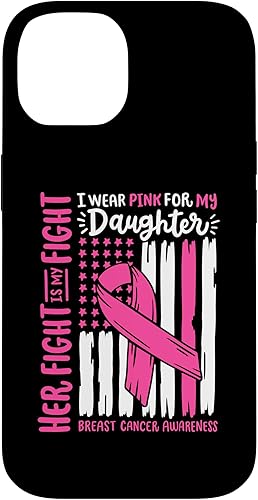 Vista 4 de iPhone 11 Pro Max - Bandera de cáncer de mama I Wear Pink Daughter Her Fight My Fight Case