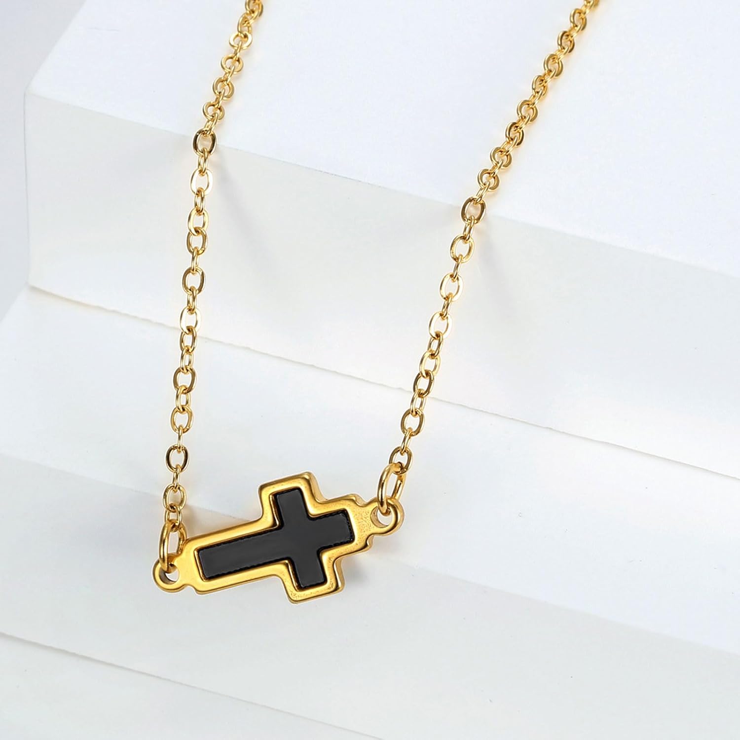 Gold Cross Necklaces for Women, Dainty Gold Cross Pendant 18k Cross Jewelry womens Faith Necklace Charm Simple Necklaces - Image 3