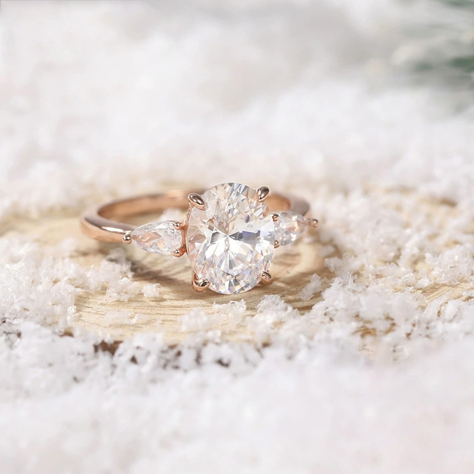 Bague Argent Femme, Zircone Cubique Ovale de Luxe 8X10 Mm 3 Carats Anneau en Wolfram 6 Mm Bague Argent Sterling 925 Zircone Cubique, Taille 47-67