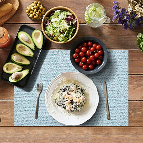 Aofmee Placemats, Placemats Set Of 6, Heat Resistant Place Mats, Washable Pvc Table Mats, Woven Vinyl Plastic Placemats For Dining Table, Non-Slip Stain Resistant Kitchen Table Placemats Easy To Clean #TOP4