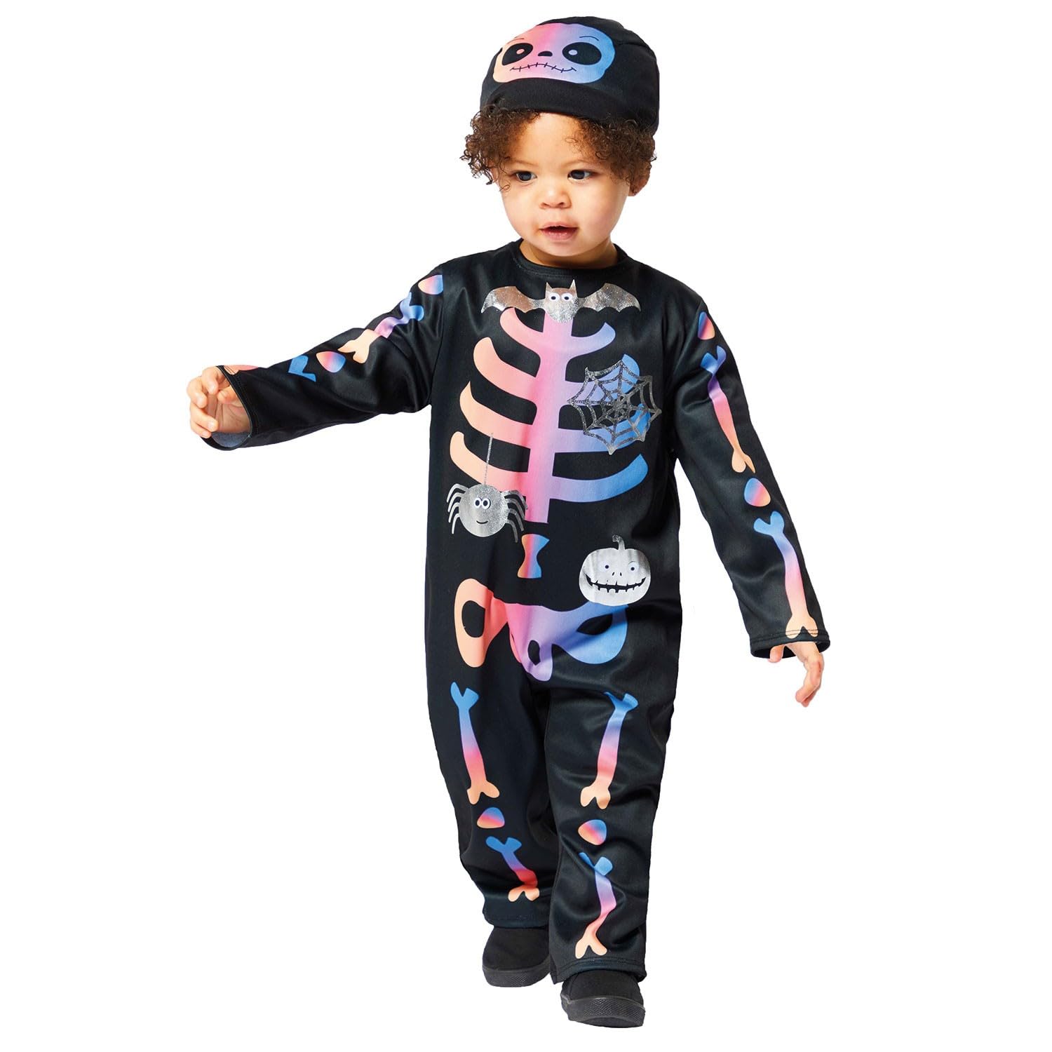 Amscan 9914783 Childs Ombre Skeleton Fancy Dress Halloween Costume Boys Girls Kids Cute Outfit (3-6 Months)