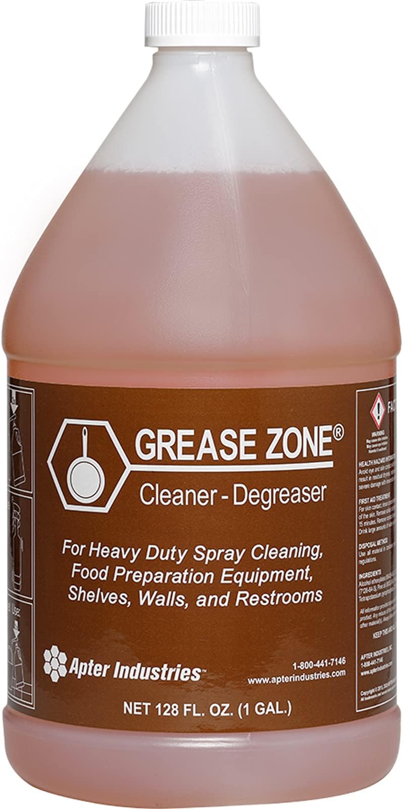 Grease Zone Food Safe Degreaser & All-Purpose Cleaner – Concentrated Restaurant Cleaning Degreaser for Fryer Boil Out & Kitchen Surfaces, 1 Gallon