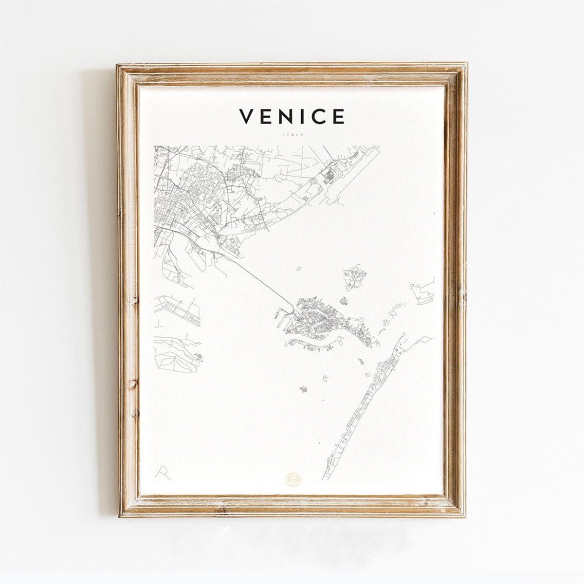 Modern Grey Poster of Venice Italy | 11x17 12x18 16x24 24x36 Unframed Mininal Wall Art | Minimalism Hometown City Traveler Print for Gift | Minimalist Home Office Decor
