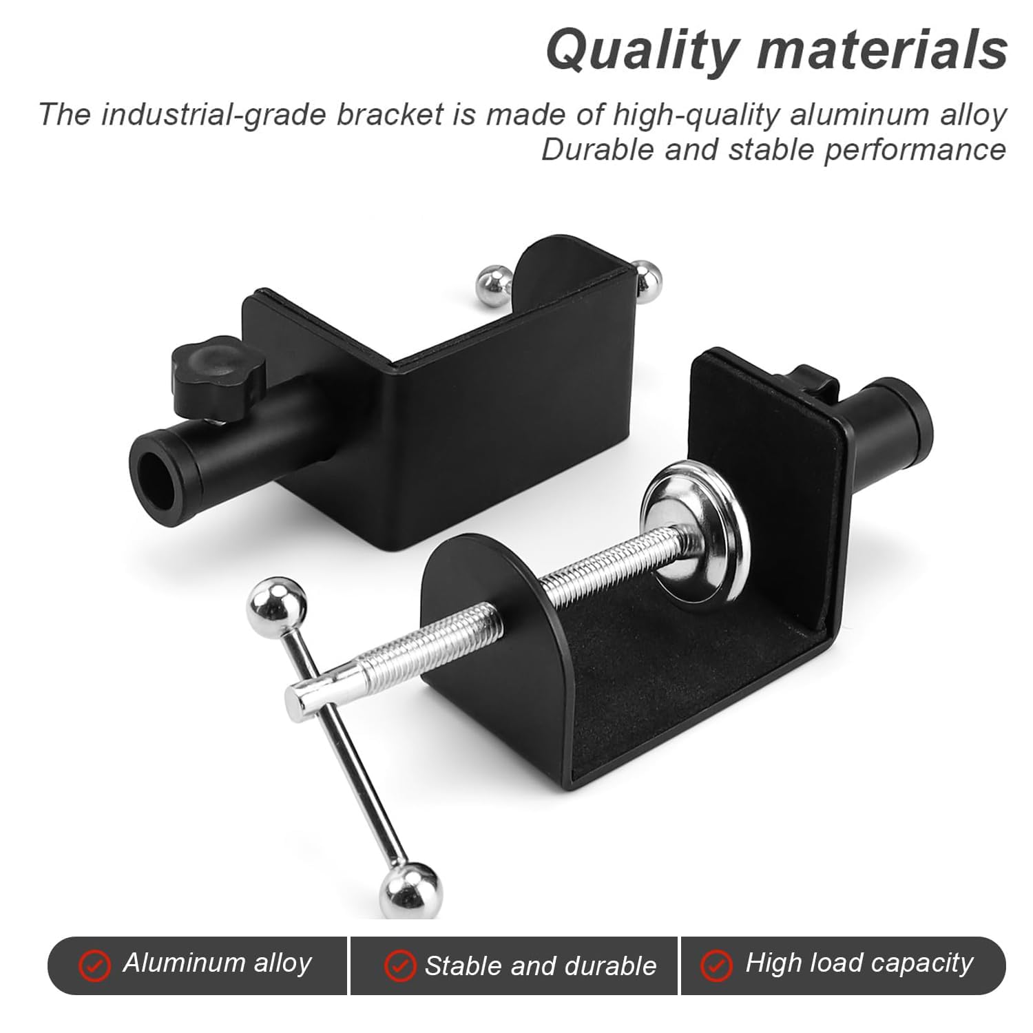 2 Pezzi Morsetto Da Tavolo In Lega Alluminio - Per Microfoni, Lampade, Accessori - Foto 4