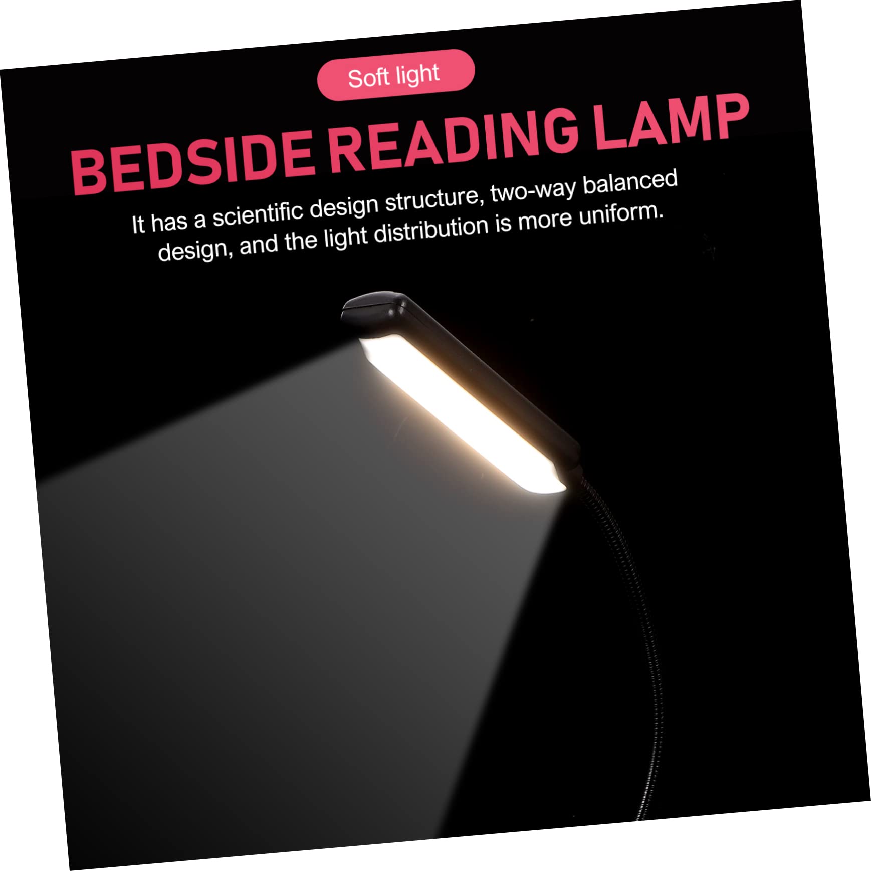 Angoily Led Book Light Clip on Lamp Bedside Reading Clip Lamp Multifunctional Music Playing Rechargeable Adjustable Temperature