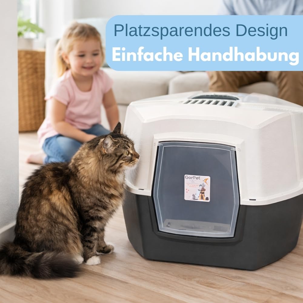 2er Set Große Eck Katzentoilette Katzenklo Ecke mit Deckel geschlossen XXL Ecktoilette Katzen Haubentoilette Filter Schaufel Doppelpack Katzentoiletten