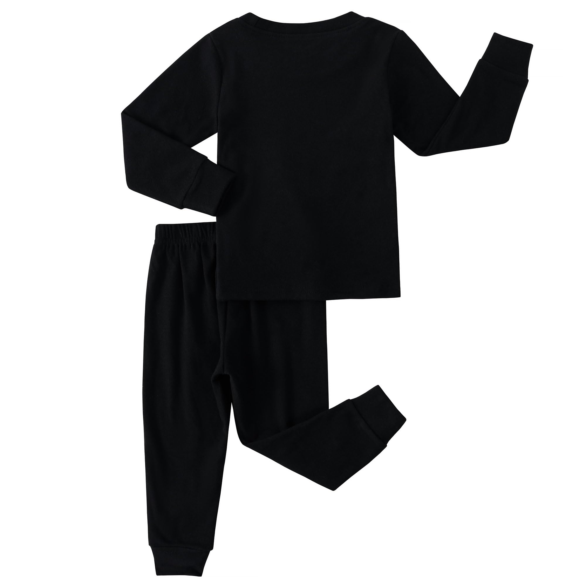Kids Thermal Underwear Set Toddler Winter Base Layer Ultra Soft Long Johns for Little Boys Girls (Black,7Years)