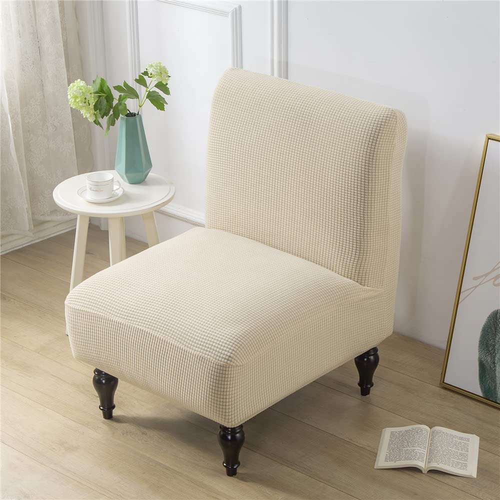 Highdi Jacquard Suede Armless Chair Slipcovers Accent Chair Covers, Stretch  Removable Washable Slipper Chair Cover Furniture Protector for Dining