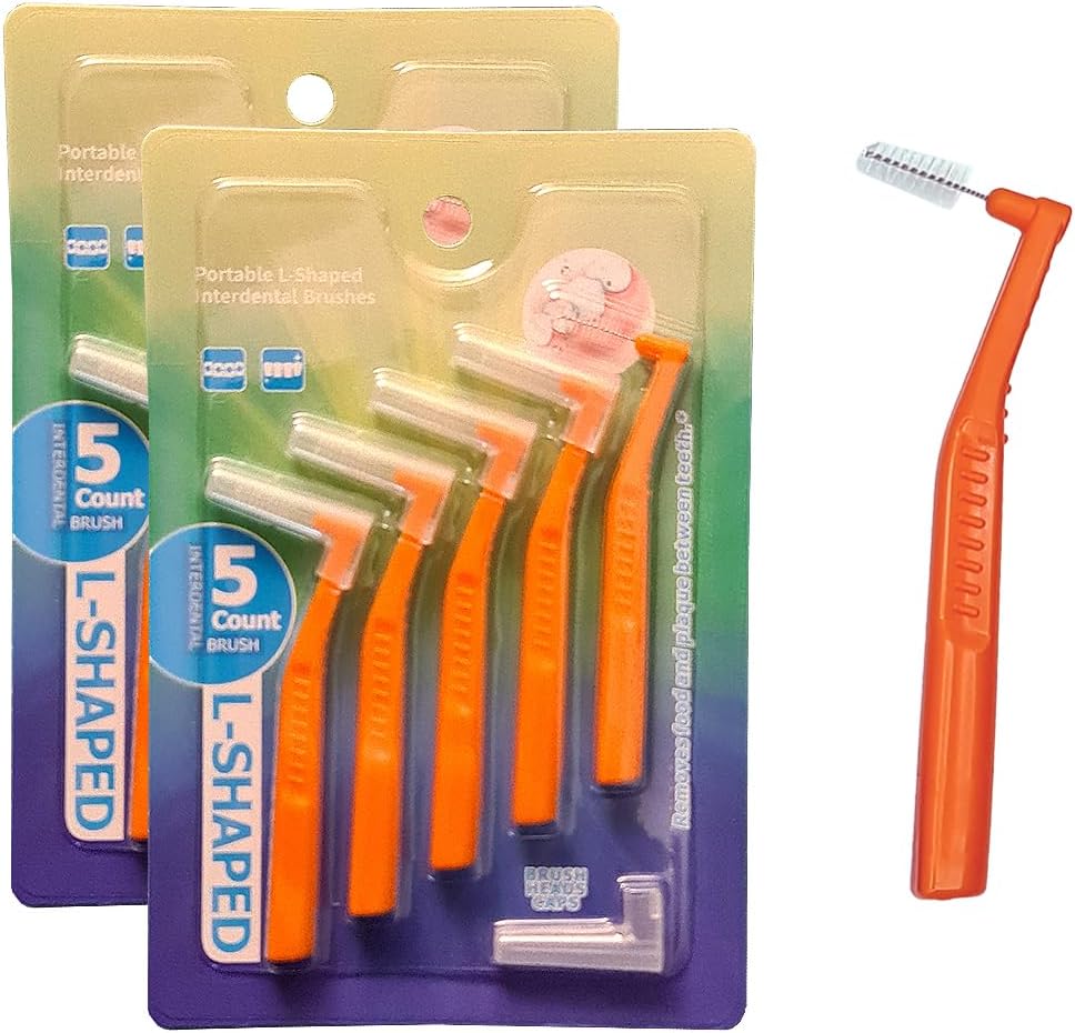 BOULTON Angle Interdental Brushes Pack of 10 L Shape Interdental