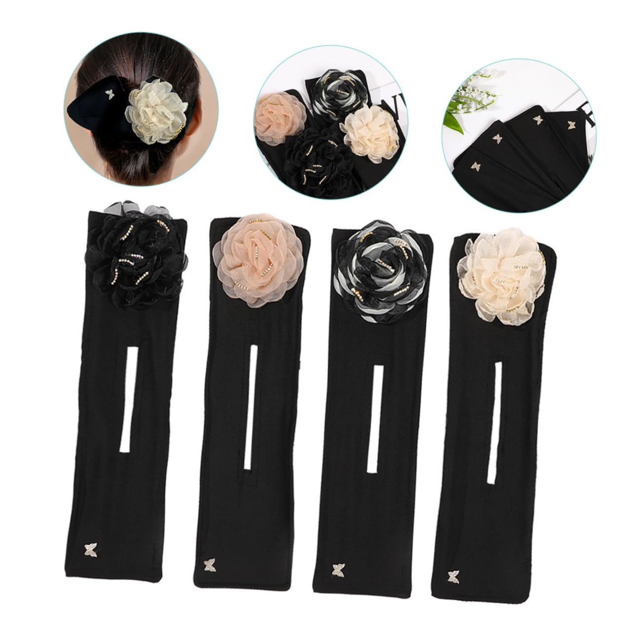 FOMIYES 12piezas Herramienta Para Hacer Moños De Flores Moldeador De Cabello Para Mujeres y Niñas Accesorio Decorativo Para Peinados y Deportes