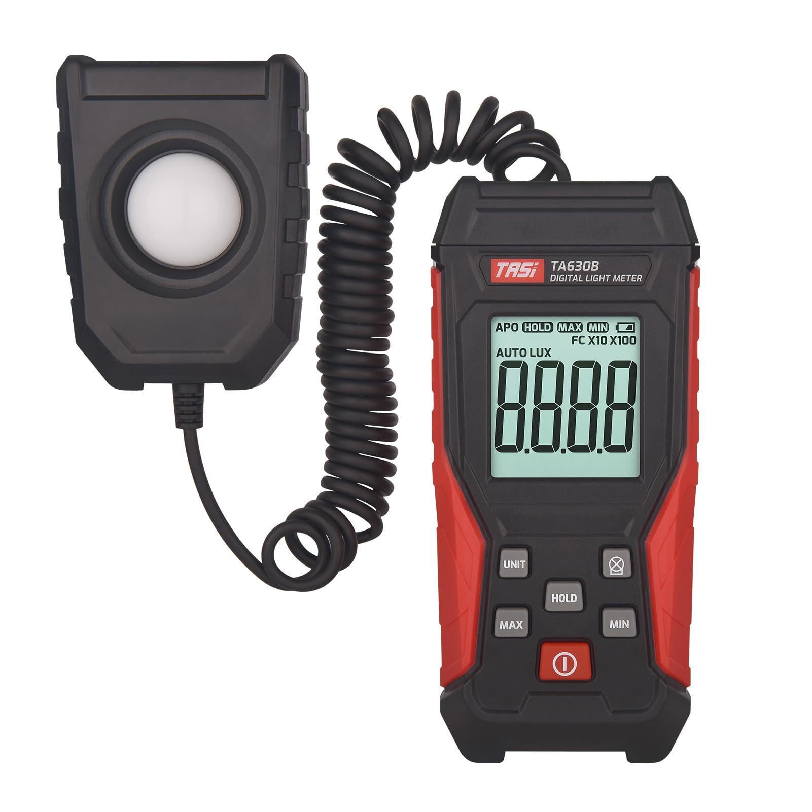 Digital Light Meter Illuminance Lux Meter with Record Function LCD Display 0~200,000 Measurement Range Flexible Sensor Light Tester for Photography Plants Indoor Outdoor DOOMUN